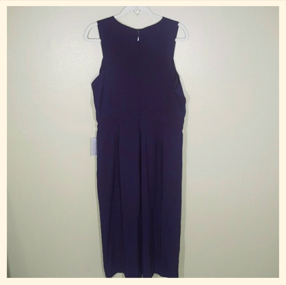 Chelsea28 Navy Faux Wrap Crop Jumpsuit XXL - Picture 3 of 15